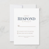 Réponse de Mariage Tournesol Or & Texte Marine (Devant)