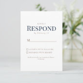 Réponse de Mariage Tournesol Or & Texte Marine (Debout devant)