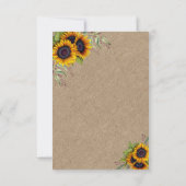 Réponse de mariage tournesols aquarelle toile de j (Dos)