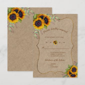 Réponse de mariage tournesols aquarelle toile de j (Devant / Derrière)
