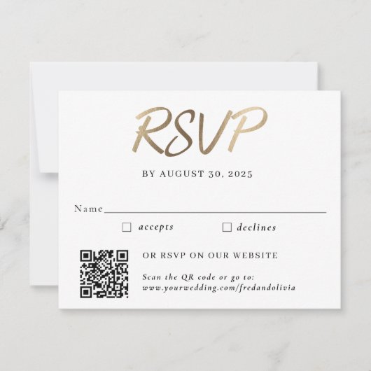Réponse de mariage traditionnelle et par code QR  (Devant)
