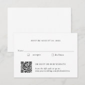 Réponse de mariage traditionnelle et par code QR  (Devant / Derrière)