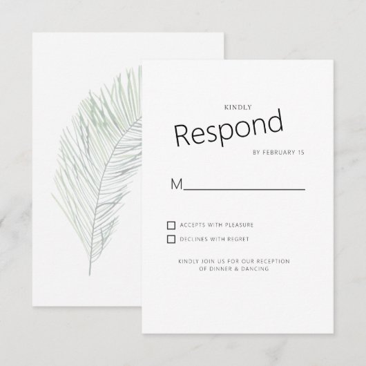 Réponse de mariage tropicale discrète blanche (Devant / Derrière)