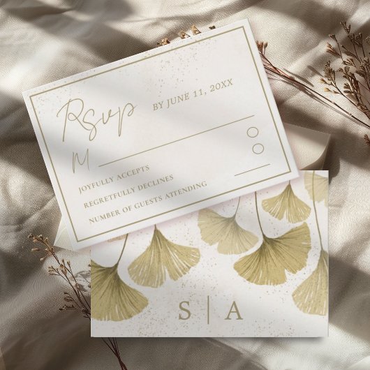 Réponse de mariage tropicale en faux or rustique