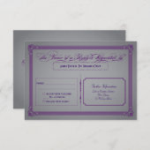 Réponse de mariage Violet métallisé et Gris (Devant / Derrière)