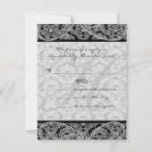 Réponse de Monogramme Black Mariage damassé RSVP (Devant)