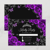 Réponse de Quinceanera Argent Violet (Devant / Derrière)
