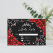 Réponse de Quinceanera en argent rouge noir (Debout devant)