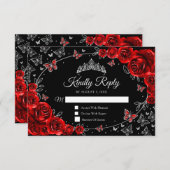 Réponse de Quinceanera en argent rouge noir (Devant / Derrière)