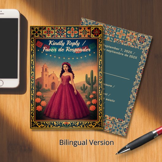Réponse de Quinceañera | Tarjeta de Respuesta