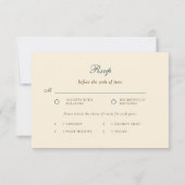Réponse de Repas de Mariage Bleu Turquoise Classiq (Dos)