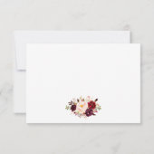 Réponse de repas de mariage floral bordeaux (Dos)