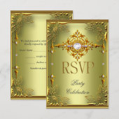 Réponse de réponse RSVP Elite Avocat Vert Or (Devant / Derrière)
