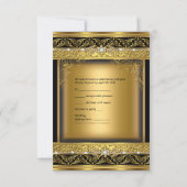 Réponse de réponse RSVP métallisé or noir diamant (Dos)