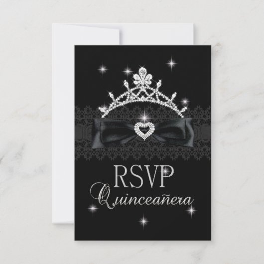 Réponse de réponse RSVP Party Black Lace (Devant)