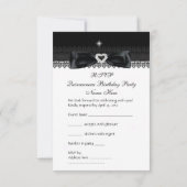 Réponse de réponse RSVP Party Black Lace (Dos)