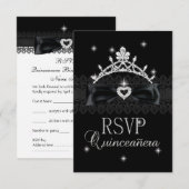 Réponse de réponse RSVP Party Black Lace (Devant / Derrière)