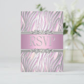 Réponse de réponse RSVP Zèbre Rose Blanc Argent (Debout devant)