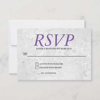 Réponse de RSVP de mariage avec un mur gris simple
