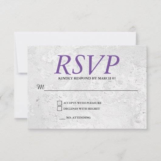 Réponse de RSVP de mariage avec un mur gris simple (Devant)