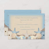 Réponse de RSVP de mariage Coquilles de plage trop (Devant / Derrière)