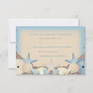 Réponse de RSVP de mariage de beaux coquillages de