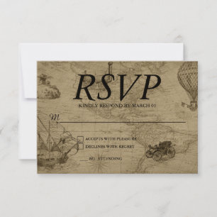 Réponse de RSVP de mariage de carte vintage modern