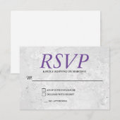 Réponse de RSVP de mariage de mur gris uni Moderne (Devant / Derrière)