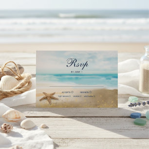 Réponse de RSVP de mariage d'étoile de mer abstrai