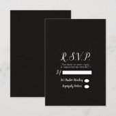 Réponse de RSVP de mariage minimal chic noir moder (Devant / Derrière)