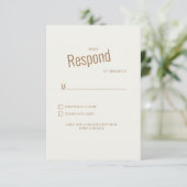 Réponse de RSVP de mariage moderne crème (Debout devant)