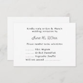 Réponse de RSVP de mariage par SMS avec sélection (Devant / Derrière)