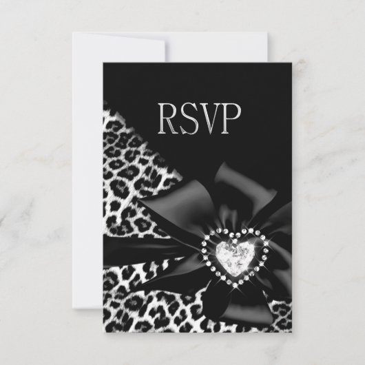 Réponse de RSVP pour toute fête Léopard Noir Argen (Devant)