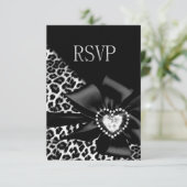 Réponse de RSVP pour toute fête Léopard Noir Argen (Debout devant)