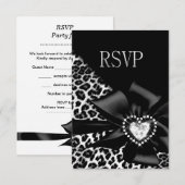 Réponse de RSVP pour toute fête Léopard Noir Argen (Devant / Derrière)