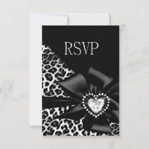 Réponse de RSVP pour toute fête Léopard Noir Argen