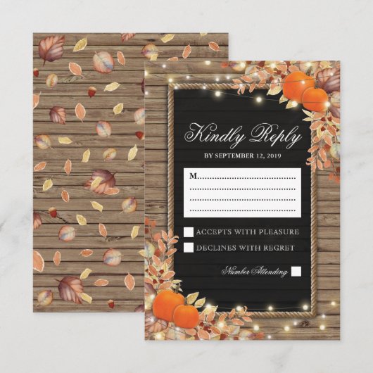 Réponse de Rustique Automne | Réponse de Mariage C (Devant / Derrière)
