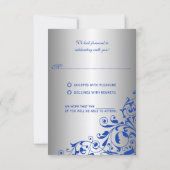 Réponse de style royal bleu et argenté RSVP (Dos)