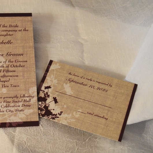 Réponse des fleurs sauvages et Mariages Burlap