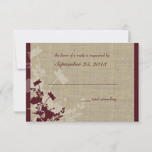 Réponse des fleurs sauvages et Mariages Burlap (Devant)