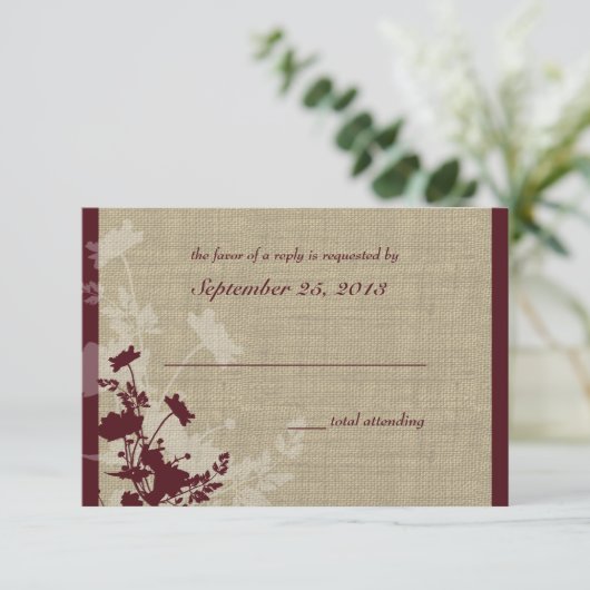 Réponse des fleurs sauvages et Mariages Burlap (Debout devant)