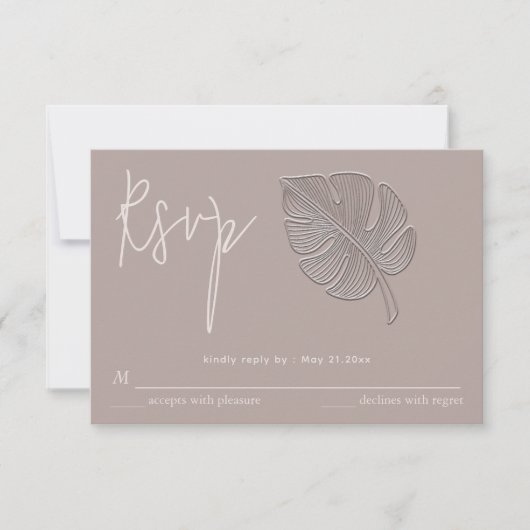 Réponse douce et simple avec feuille tropicale emb (Devant)