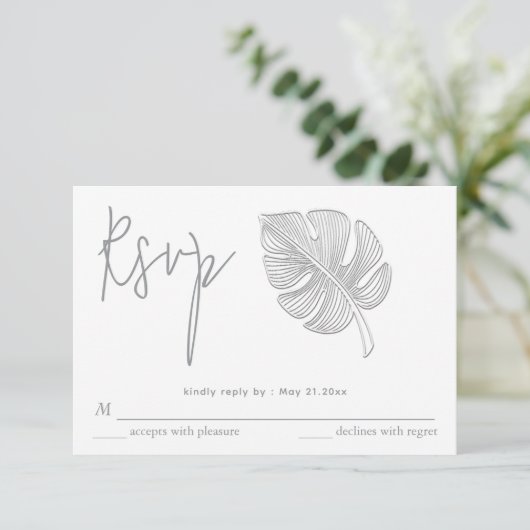 Réponse douce et simple avec feuille tropicale emb (Debout devant)