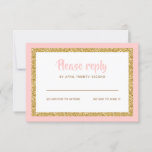 Réponse du Bat mitzvah de Parties scintillant rose<br><div class="desc">Cette carte d'encart branchée présente des lettres audacieuses sur le devant avec un look superposé en parties scintillant dorée et blanc, et un arrière - plan de couleur solide. Ajoutez votre texte à l'aide du formulaire modèle. Modifiez la police, la disposition et les couleurs à l'aide de la fonction Personnaliser....</div>