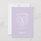 Réponse du coeur de cristal 3e anniversaire RSVP (Dos)