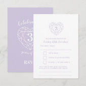 Réponse du coeur de cristal 3e anniversaire RSVP (Devant / Derrière)