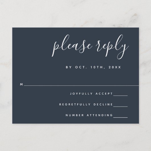 Réponse du Mariage bleu de la Marine Carte postale (Devant)