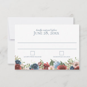 Réponse du Mariage d'aquarelle bleu et bordeaux