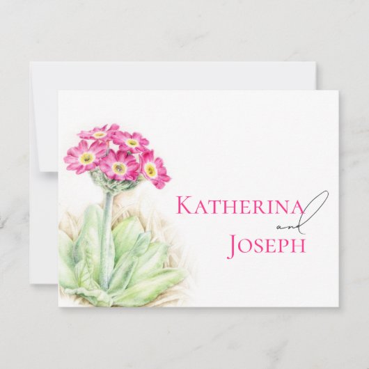 Réponse du mariage d'art primrose alpin avec code  (Devant)