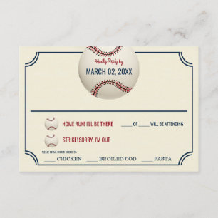 Réponse du Mariage de baseball vintage